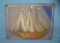 Folk art sailing ship all wood and brass