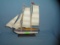 hand made and hand painted wooden sail boat