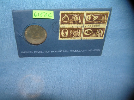 George Washington medallion and stamp cover set