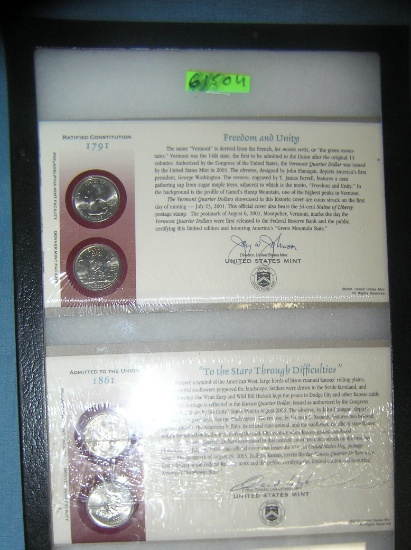 Group of cased American Union US quarters