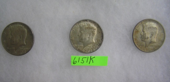 John F Kennedy half dollar coin group circa 1960's