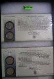 Group of cased American Union US quarters