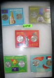 Group of cased American US state quarters