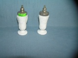 Pair of early Milk Glass salt and pepper shakers