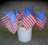 American flag collection, bucket full