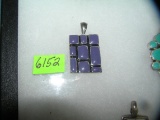 Quality silvertone and enamel pendant