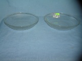 Pair of vintage crystal serving bowls by Arcoroc