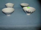 Group of paint decorated Asian bowls