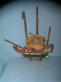 Antique hand made and hand painted sailing ship