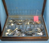 Box full of silver plate flatware