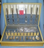 Box full of silver plate flatware