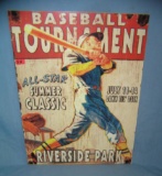 Baseball Tournement Riverside Park retro style sign