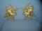 Pair of cast metal American made cherub wall plaques