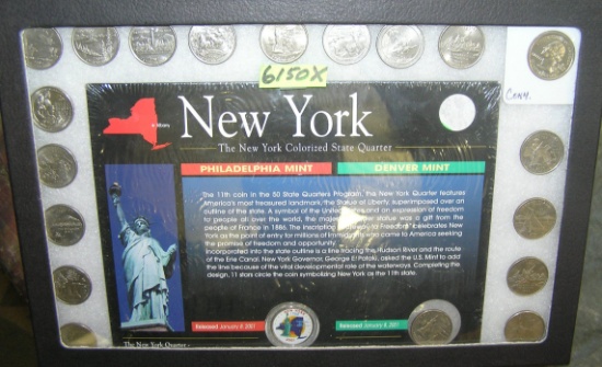 Collection of US state quarters includes 1 NY colorized