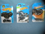 Group of all cast metal hot wheels Batman vehicles