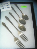 Group of antique English silver plated flatware