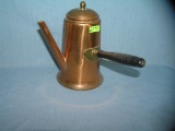 Antique solid copper coffee pot