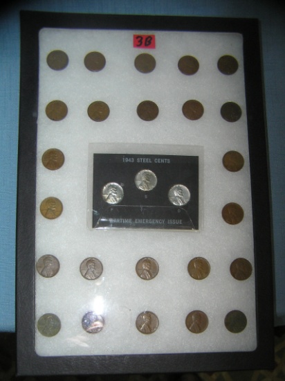 Large collection of early Lincoln wheat back pennies