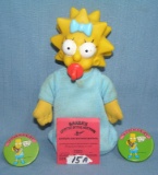 Maggie Simpson doll and Bart pin back buttons