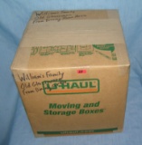 moving and storage Co. box lot marked William's family old glassware from dining room area