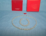 High quality silver tone necklace and bracelet set