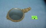 Antique brass vanity mirror