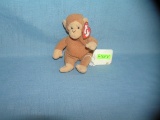 Vintage Bongo the monkey Beanie Baby toy