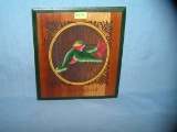 Hand carved and hand painted humming bird plaque