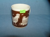 Vintage hen and rooster decorative coffee mug
