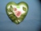 Floral decorated heart shaped jewelry/trinket box