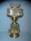 Brass and steel decorated table lamp