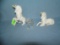 Group of 3 porcelain and glass unicorns