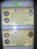 Group of cased Peace medal and Ocean in View nickels