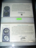 Group of cased American Union US state quarters
