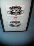 Pair of Harley Davidson advertising stickers