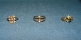 Group of 3 vintage costume jewelry rings