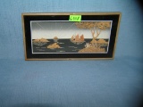 Hand made wooden diorama encased in glass