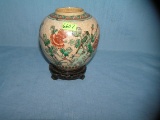 Floral decorated bird and floral decorated spice jar