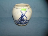Delftware of Holland signed windmill decorative spice jar