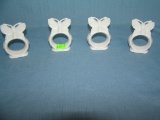 Butterfly bone china napkin ring set