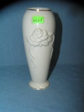 Signed Lenox rose decorated flower vase