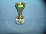 Hand painted porcelain and brass flwer vase