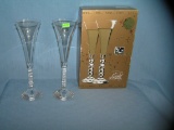 Pair of crystal champaigne glasses with original box