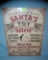 Santa's Toy Shop retro style advertising sign