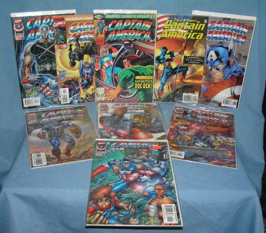 Group of vintage Capt America comic books