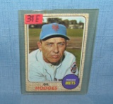 Vintage Gil Hodges Topps 1968 baseball card