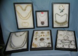 6 tray lots of vintage and modern costume jewelry