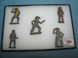 Collection of antique all metal cowboys and indians