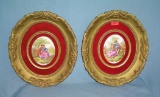 Pair of porcelain Limoge style decorative wall plaques