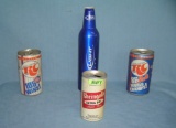Group of vintage beer and soda cans